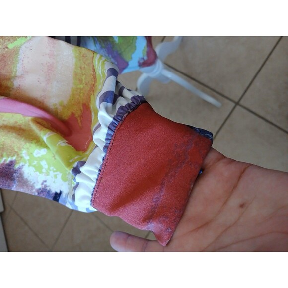 Attitudes by Renee Como Jersey Mesh Shoulder Top Plus Size 3X Printed Tee Shirt - Picture 7 of 16